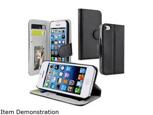 Insten Black Wallet Leather Case with Stand For Apple iPhone 5C 1301181 Insten Black Wallet Leather Case with Stand For Apple iPhone 5C 1301181