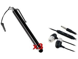 Insten 3x Black Pen w/Dust Cap + Fishbone Wrap + Black Headset Compatible with Samsung Galaxy S3 S4 i9500 Note 2 N7100 Insten 3x Black Pen w/Dust Cap + Fishbone Wrap + Black Headset Compatible with Samsung Galaxy S3 S4 i9500 Note 2 N7100