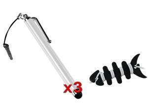 Insten 3x White Stylus w/Dust Cap + Fishbone Wrap Compatible with Samsung Galaxy S3 S4 i9500 Note2 N7100 Insten 3x White Stylus w/Dust Cap + Fishbone Wrap Compatible with Samsung Galaxy S3 S4 i9500 Note2 N7100