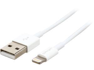 StarTech USBLT1MWS 1m (3ft) White Apple® 8-pin Slim Lightning Connector to USB Cable for iPhone / iPod / iPad StarTech USBLT1MWS 1m (3ft) White Apple® 8-pin Slim Lightning Connector to USB Cable for iPhone / iPod / iPad