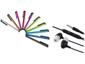 Insten Black 3.5mm In-Ear Stereo Headset w/ On-off & Mic+10-Piece Touch Screen Stylus Compatible With HTC One X XL EVO 4G LTE Inspire 4G Insten Black 3.5mm In-Ear Stereo Headset w/ On-off & Mic+10-Piece Touch Screen Stylus Compatible With HTC One X XL EVO 4G LTE Inspire 4G