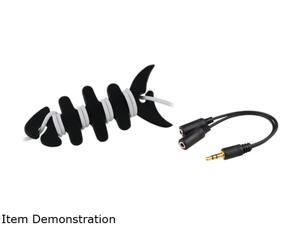Insten Black Headphone Splitter + Fishbone Wrap Compatible with Samsung Galaxy S3 i9300 i9500 SIV S4 Insten Black Headphone Splitter + Fishbone Wrap Compatible with Samsung Galaxy S3 i9300 i9500 SIV S4