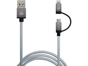 IOGEAR GUML01-SG Space Grey Duolinq 2-in-1 Charge & Sync Cable IOGEAR GUML01-SG Space Grey Duolinq 2-in-1 Charge & Sync Cable
