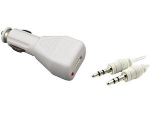 Insten White Car Charger + Auido USB Compatible with Samsung Galaxy Note Nexus Galaxy S4 i9500 S3 SIII Insten White Car Charger + Auido USB Compatible with Samsung Galaxy Note Nexus Galaxy S4 i9500 S3 SIII