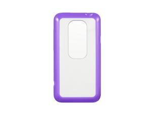 HTC EVO 3D Purple Trim with Clear Hard Back Candy Case HTC EVO 3D Purple Trim with Clear Hard Back Candy Case
