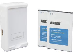 Anker 2 x 3200mAh Li-ion Replacement Batteries for Samsung Galaxy NOTE 3 III, SM-N9005, SM-N9000, AT&T SM-N900A, Verizon SM-N900V, with NFC/Google Wallet, with Anker Travel Charger Anker 2 x 3200mAh Li-ion Replacement Batteries for Samsung Galaxy NOTE 3 III, SM-N9005, SM-N9000, AT&T SM-N900A, Verizon SM-N900V, with NFC/Google Wallet, with Anker Travel Charger