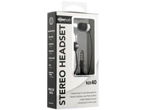 NoiseHush Black/Silver 3.5mm Stereo Headset with Mic NX40-11672 NoiseHush Black/Silver 3.5mm Stereo Headset with Mic NX40-11672