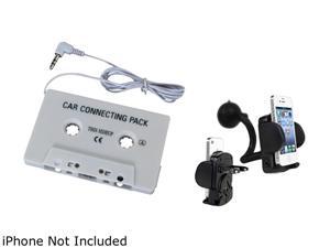 Insten Black Mount Holder + White Car Cassette Adaptor For HTC EVO Shift 4G EVO 3D Vivid 905126 Insten Black Mount Holder + White Car Cassette Adaptor For HTC EVO Shift 4G EVO 3D Vivid 905126