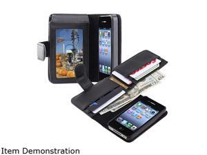 Insten Black Leather Case w/ Wallet for iPhone 4 / 4S 719362 Insten Black Leather Case w/ Wallet for iPhone 4 / 4S 719362