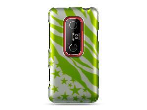 HTC EVO 3D Green with Zebra and Star Design Crystal Case HTC EVO 3D Green with Zebra and Star Design Crystal Case