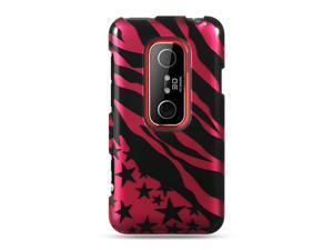 HTC EVO 3D Hot Pink with Zebra and Star Design Crystal Case HTC EVO 3D Hot Pink with Zebra and Star Design Crystal Case