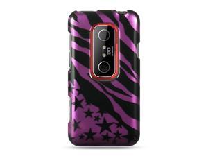 HTC EVO 3D Purple with Zebra and Star Design Crystal Case HTC EVO 3D Purple with Zebra and Star Design Crystal Case