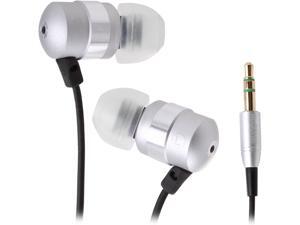 GOgroove AudiOHM Metallic Silver Earbud Style Headphones with Deep Bass and Interchangeable Noise Isolating Ergonomic Ear Gels (4 Sizes) GOgroove AudiOHM Metallic Silver Earbud Style Headphones with Deep Bass and Interchangeable Noise Isolating Ergonomic Ear Gels (4 Sizes)