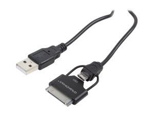 Go Rock 2 In 1 Charger for Both Apple and Android Phones / Tablets: Unique Design by Integrating an Apple Connector to a MicroUSB Cable: M30P-BK Go Rock 2 In 1 Charger for Both Apple and Android Phones / Tablets: Unique Design by Integrating an Apple Connector to a MicroUSB Cable: M30P-BK