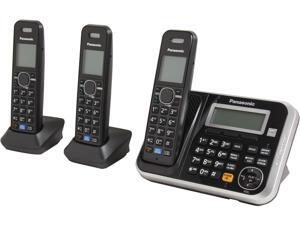 Panasonic KX-TG6843B 1.9 GHz DECT 6.0 3X Handsets Expandable Digital Cordless Answering System Integrated Answering Machine Panasonic KX-TG6843B 1.9 GHz DECT 6.0 3X Handsets Expandable Digital Cordless Answering System Integrated Answering Machine