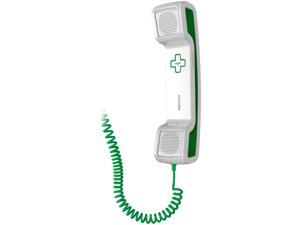 Swissvoice SWV-CH05-GN Corded Handset with Non Slip Matt in White/Green Swissvoice SWV-CH05-GN Corded Handset with Non Slip Matt in White/Green