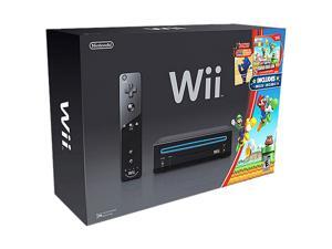 Nintendo Wii Console with New Super Mario Bros. Wii Game and Music CD Black Nintendo Wii Console with New Super Mario Bros. Wii Game and Music CD Black