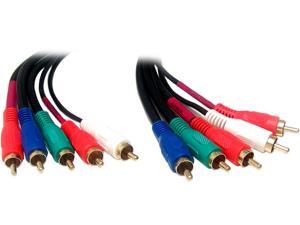 Micro Connectors M05-1006 6 ft (5) RCA Male to (5) RCA Male Component Cable M-M Micro Connectors M05-1006 6 ft (5) RCA Male to (5) RCA Male Component Cable M-M