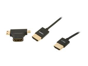 PNY 3-in-1 12ft Smart Active HDMI® Cable with HDMI® Mini & HDMI® Micro Adapter, Active Directional Cable for HD Quality, C-H-A10-A12-3N1 PNY 3-in-1 12ft Smart Active HDMI® Cable with HDMI® Mini & HDMI® Micro Adapter, Active Directional Cable for HD Quality, C-H-A10-A12-3N1