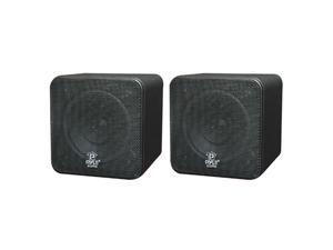 PYLE PCB4BK 4'' 200 Watt Black Mini Cube Bookshelf Speaker Pair PYLE PCB4BK 4'' 200 Watt Black Mini Cube Bookshelf Speaker Pair