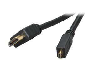 Link Depot HDMI-3-MICRO 3 ft. Black HDMI Type A male to HDMI Micro male HDMI Standard to HDMI Micro Cable M-M Link Depot HDMI-3-MICRO 3 ft. Black HDMI Type A male to HDMI Micro male HDMI Standard to HDMI Micro Cable M-M