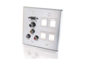 C2G 40509 Double Gang Wall Plate - Brushed Aluminum C2G 40509 Double Gang Wall Plate - Brushed Aluminum