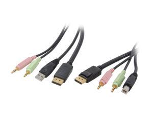 StarTech DP4N1USB6 6 ft. (1.83 m) Black 4-in-1 USB DisplayPort KVM Switch Cable w/ Audio & Microphone M-M StarTech DP4N1USB6 6 ft. (1.83 m) Black 4-in-1 USB DisplayPort KVM Switch Cable w/ Audio & Microphone M-M