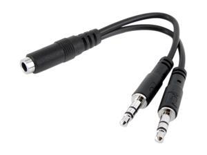 StarTech MUYHSFMM 3.5mm 4 Pin to 2x 3 Pin 3.5mm Headset Splitter Adapter Female to Male StarTech MUYHSFMM 3.5mm 4 Pin to 2x 3 Pin 3.5mm Headset Splitter Adapter Female to Male