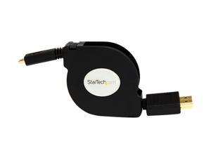StarTech HDADRET4 4 ft. Black Connector A: 1 - HDMI® (19 pin) Male Connector B: 1 - Micro HDMI® (19 pin) Male Retractable High Speed HDMI® Cable -HDMI to HDMI Micro - M/M M-M StarTech HDADRET4 4 ft. Black Connector A: 1 - HDMI® (19 pin) Male Connector B: 1 - Micro HDMI® (19 pin) Male Retractable High Speed HDMI® Cable -HDMI to HDMI Micro - M/M M-M