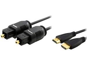 Insten 384183 6 ft. Black High Speed HDMI Cable w/ Digital Optical Audio TosLink Cable M-M Insten 384183 6 ft. Black High Speed HDMI Cable w/ Digital Optical Audio TosLink Cable M-M