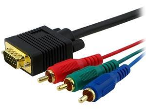 Insten 524015 6 ft. 5 x Premium VGA to 3 RCA Component Cable M/M M-M Insten 524015 6 ft. 5 x Premium VGA to 3 RCA Component Cable M/M M-M