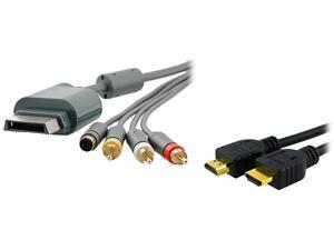 Insten Model 1926490 AV Composite and S-Video Cable + High Speed HDMI Cable M/M For Microsoft Xbox 360 / Xbox 360 Slim Insten Model 1926490 AV Composite and S-Video Cable + High Speed HDMI Cable M/M For Microsoft Xbox 360 / Xbox 360 Slim