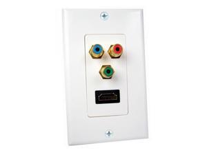 Cables Unlimited AUD-4920 Eggshell White HDMI & Component Video Wall Plate Cables Unlimited AUD-4920 Eggshell White HDMI & Component Video Wall Plate