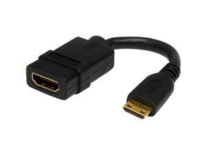 StarTech.com 5in High Speed HDMI Adapter Cable with Ethernet to HDMI Mini - F/M StarTech.com 5in High Speed HDMI Adapter Cable with Ethernet to HDMI Mini - F/M