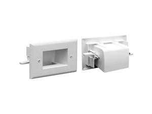 DataComm 45-0008-WH Easy-Mount Recessed Low-Voltage Cable Plate, White DataComm 45-0008-WH Easy-Mount Recessed Low-Voltage Cable Plate, White