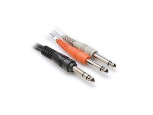Hosa Model STP-201 1m Insert Cable - 1/4 in TRS to Dual 1/4 in TS M-M Hosa Model STP-201 1m Insert Cable - 1/4 in TRS to Dual 1/4 in TS M-M