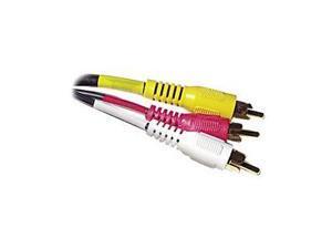 STEREN Model 206-277 12ft. 3-RCA Composite Video/Audio Cable M-M STEREN Model 206-277 12ft. 3-RCA Composite Video/Audio Cable M-M