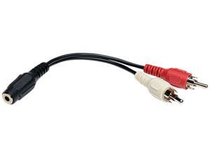 Tripp Lite P316-06N 6" 3.5mm Mini Stereo to Two RCA Audio Y Splitter Adapter Cable (3.5mm F to 2x RCA M) F-M Tripp Lite P316-06N 6" 3.5mm Mini Stereo to Two RCA Audio Y Splitter Adapter Cable (3.5mm F to 2x RCA M) F-M