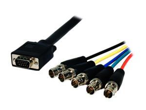Comprehensive VGA15P-5BJ-6HR 6 ft. HD15 to 5 BNC Cable PRO Comprehensive VGA15P-5BJ-6HR 6 ft. HD15 to 5 BNC Cable PRO