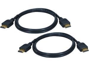 QVS HDG-K1 6.56 ft. Black 2-Pack High Speed HDMI UltraHD 4K Blu-ray HDTV Cables QVS HDG-K1 6.56 ft. Black 2-Pack High Speed HDMI UltraHD 4K Blu-ray HDTV Cables