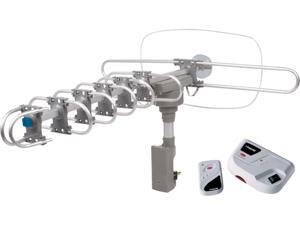 Polaroid Outdoor/Indoor AMA-1850P 360° Motorized Rotating HDTV Amplified Antenna For Outdoor/Attic Use Silver Polaroid Outdoor/Indoor AMA-1850P 360° Motorized Rotating HDTV Amplified Antenna For Outdoor/Attic Use Silver