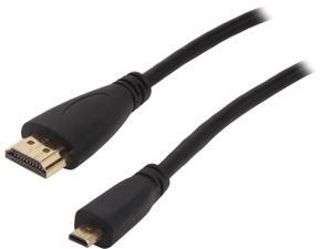 VCOM VC-HDMI/MC 6 ft. Black HDMI 1.4V to Micro HDMI High Speed with Ethernet HDMI® 1.4V to Micro HDMI® High Speed with Ethernet Black Cable, M-M VCOM VC-HDMI/MC 6 ft. Black HDMI 1.4V to Micro HDMI High Speed with Ethernet HDMI® 1.4V to Micro HDMI® High Speed with Ethernet Black Cable, M-M