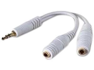 Belkin F8V234EAWHT-APL Stereo Cable Splitter Left Connector: 1 x mini-phone stereo 3.5 mm - male Right Connector: 2 x mini-phone stereo 3.5 mm - female Belkin F8V234EAWHT-APL Stereo Cable Splitter Left Connector: 1 x mini-phone stereo 3.5 mm - male Right Connector: 2 x mini-phone stereo 3.5 mm - female