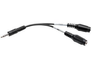 Tripp Lite P318-06N-MFF 6" (x2) 3.5mm 3-Position Female to 3.5mm 4-Position Male Audio Splitter Adapter Tripp Lite P318-06N-MFF 6" (x2) 3.5mm 3-Position Female to 3.5mm 4-Position Male Audio Splitter Adapter