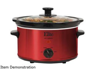 MAXI-MATIC MST-275XR Elite Gourmet 2 Qt. Slow Cooker, Red MAXI-MATIC MST-275XR Elite Gourmet 2 Qt. Slow Cooker, Red