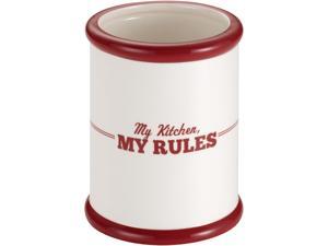 Cake Boss 58687 Countertop Accessories Ceramic Tool Crock, Cream with Red “My Kitchen, My Rules” Pattern Cake Boss 58687 Countertop Accessories Ceramic Tool Crock, Cream with Red “My Kitchen, My Rules” Pattern