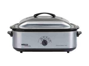 NESCO 481825PR Stainless Steel 18 Qt. Professional 18-Quart Roaster Oven, Stainless Steel NESCO 481825PR Stainless Steel 18 Qt. Professional 18-Quart Roaster Oven, Stainless Steel