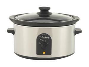 West Bend 84384 Stainless Steel 4 Qt. Oval Crockery Cooker West Bend 84384 Stainless Steel 4 Qt. Oval Crockery Cooker