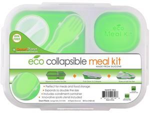 Smart Planet EC-34 Large 3-Compartment Eco Silicone Collapsible Lunch Box, Green Smart Planet EC-34 Large 3-Compartment Eco Silicone Collapsible Lunch Box, Green