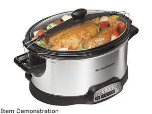 Hamilton Beach 33466 Stainless Steel Programmable Slow Cooker with Clips Hamilton Beach 33466 Stainless Steel Programmable Slow Cooker with Clips